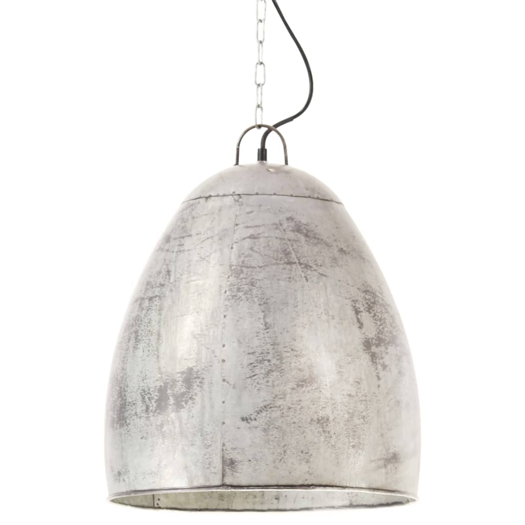 Hanglamp industrieel rond 25 W E27 42 cm zilverkleurig - AllerleiShop