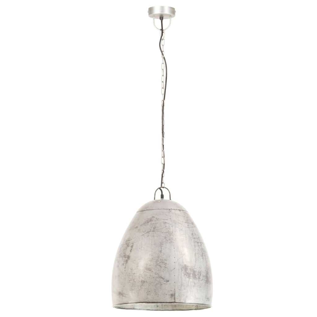 Hanglamp industrieel rond 25 W E27 42 cm zilverkleurig - AllerleiShop