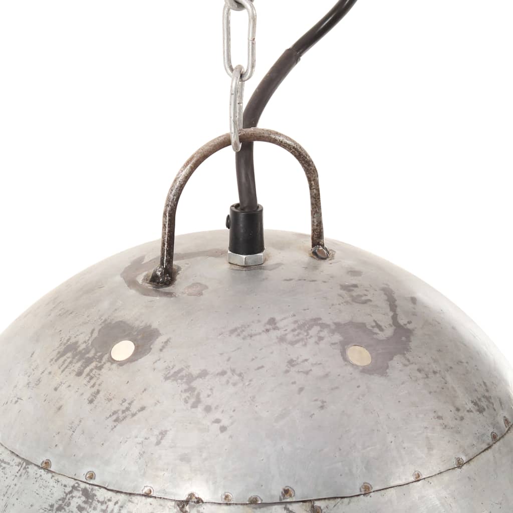 Hanglamp industrieel rond 25 W E27 42 cm zilverkleurig - AllerleiShop