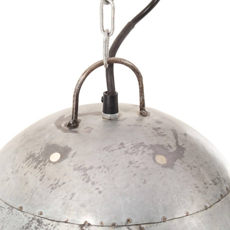 Hanglamp industrieel rond 25 W E27 42 cm zilverkleurig - AllerleiShop