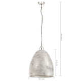 Hanglamp industrieel rond 25 W E27 42 cm zilverkleurig - AllerleiShop