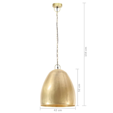 Hanglamp industrieel rond 25 W E27 42 cm messingkleurig - AllerleiShop