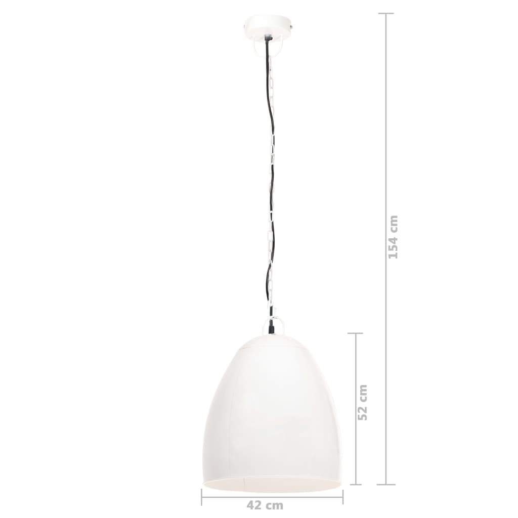 Hanglamp industrieel rond 25 W E27 42 cm wit - AllerleiShop