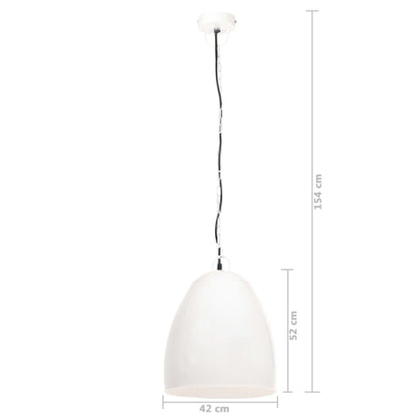 Hanglamp industrieel rond 25 W E27 42 cm wit - AllerleiShop