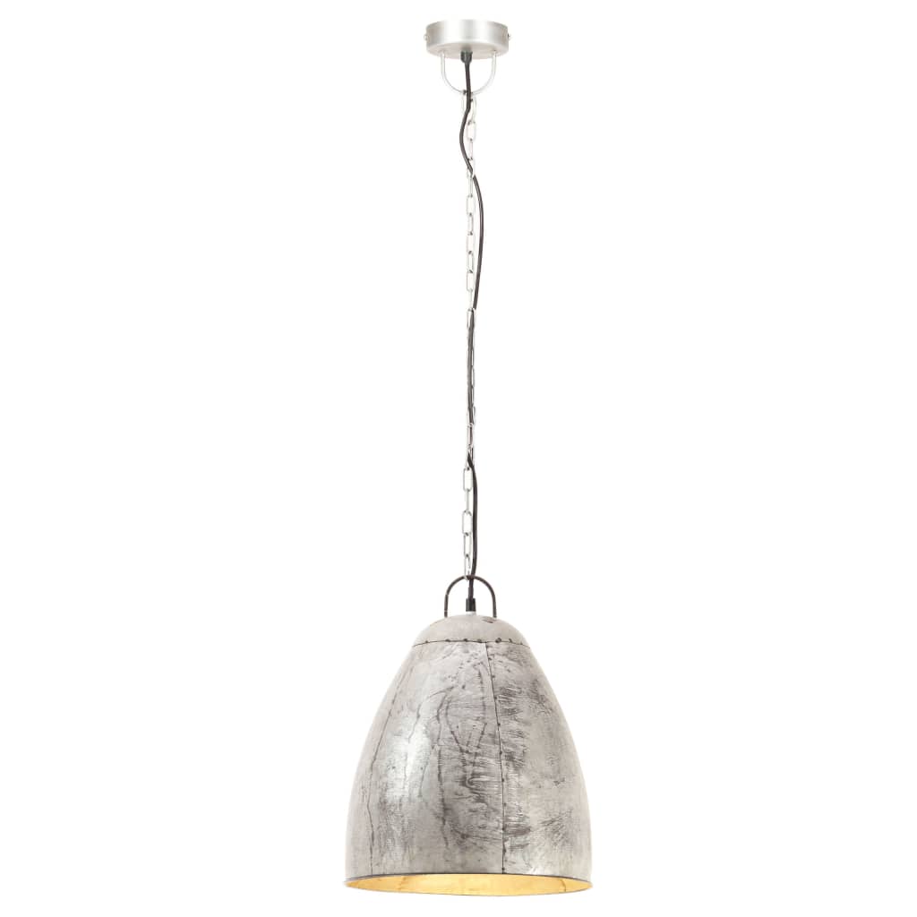 Hanglamp industrieel rond 25 W E27 32 cm zilverkleurig - AllerleiShop