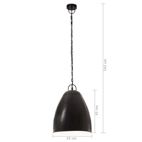 Hanglamp industrieel rond 25 W E27 32 cm zwart - AllerleiShop