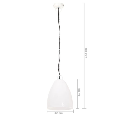 Hanglamp industrieel rond 25 W E27 32 cm wit - AllerleiShop