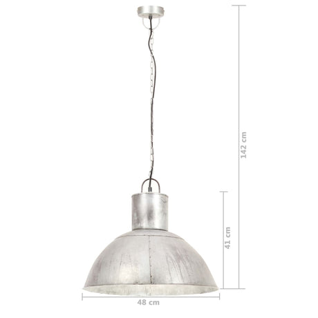 Hanglamp rond 25 W E27 48 cm zilverkleurig - AllerleiShop