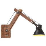 Wandlamp industrieel rond E27 zwart