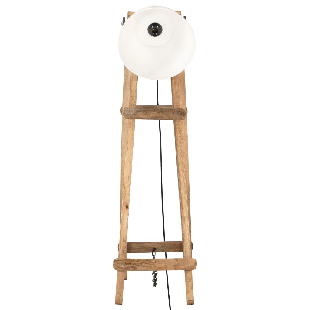 Vloerlamp E27 massief mangohout wit - AllerleiShop