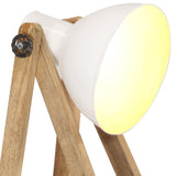 Vloerlamp E27 massief mangohout wit - AllerleiShop