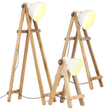 Vloerlampen 3 st E27 massief mangohout wit - AllerleiShop