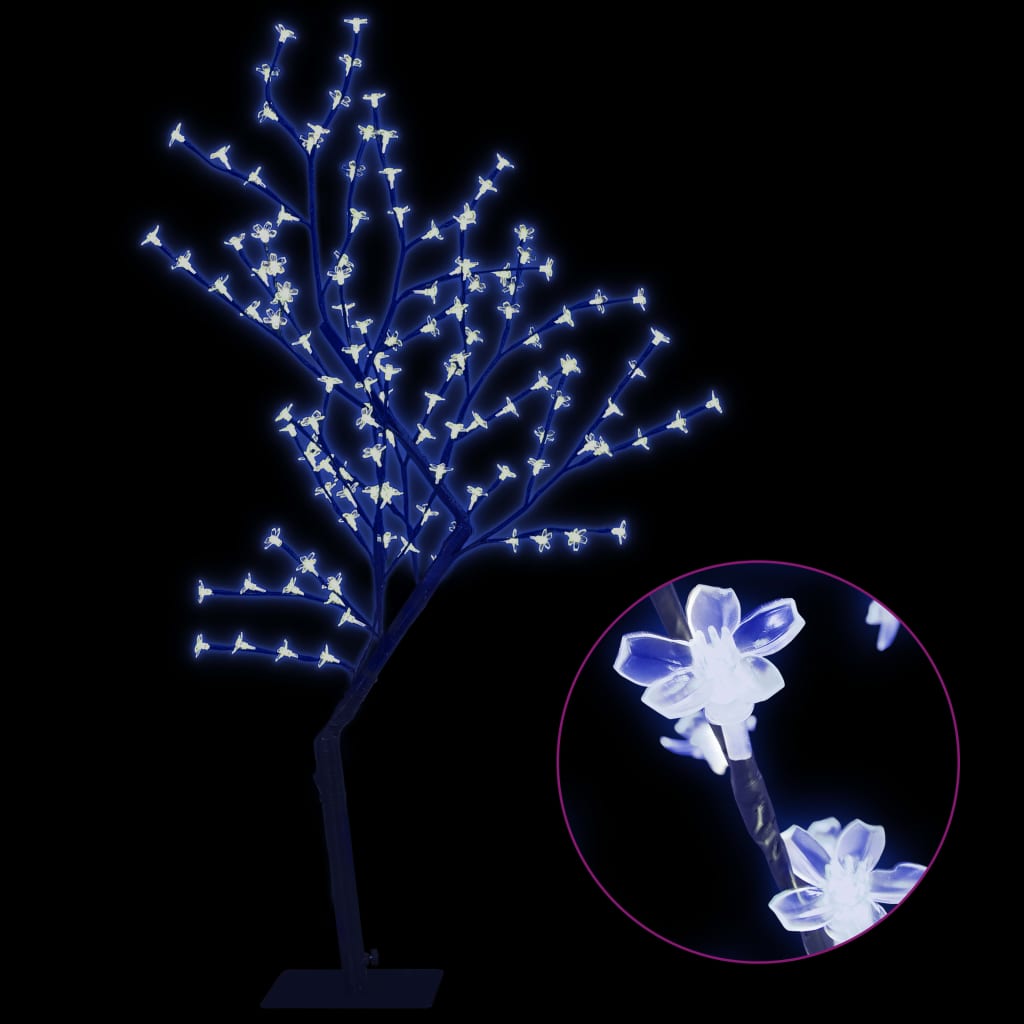 Kerstboom 128 LED's blauw licht kersenbloesem 120 cm - AllerleiShop