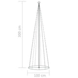 Kegelkerstboom 330 warmwitte LED's 100x300 cm - AllerleiShop