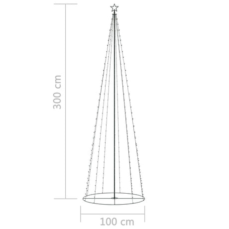 Kegelkerstboom 330 warmwitte LED's 100x300 cm - AllerleiShop