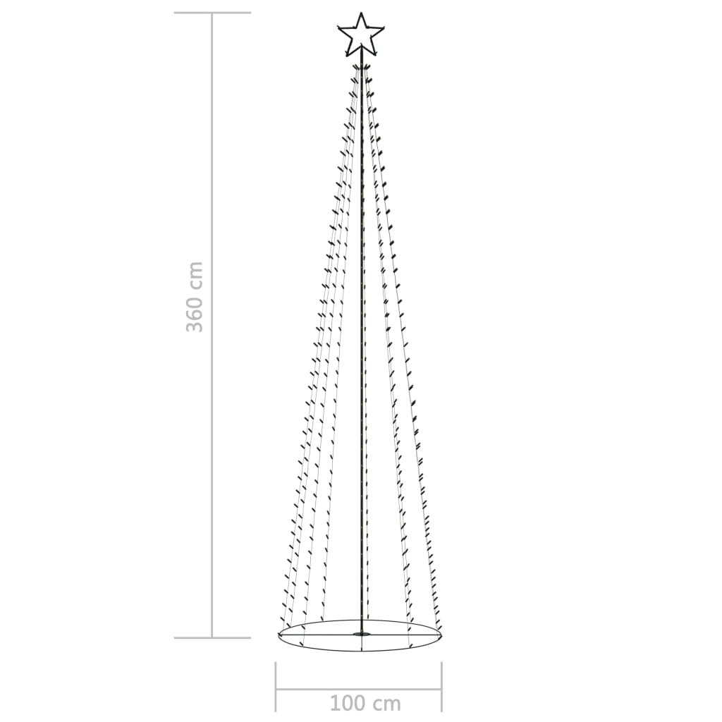 Kegelkerstboom 400 warmwitte LED's 100x360 cm - AllerleiShop