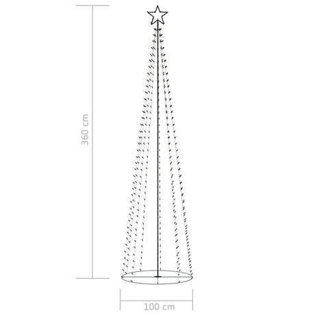 Kegelkerstboom 400 meerkleurige LED's 100x360 cm - AllerleiShop