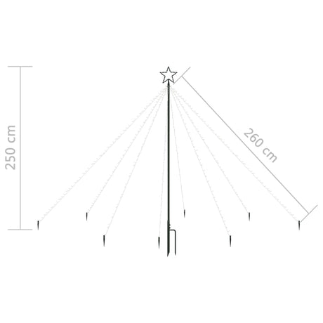 Kerstboomverlichting waterval binnen buiten 400 LED's 2,5 m - AllerleiShop