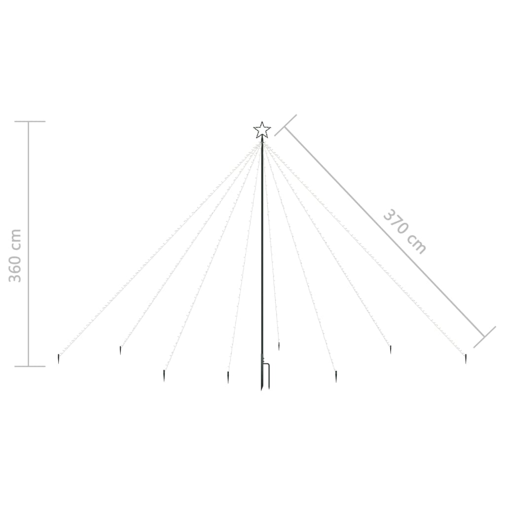 Kerstboomverlichting waterval binnen buiten 576 LED's 3,6 m - AllerleiShop