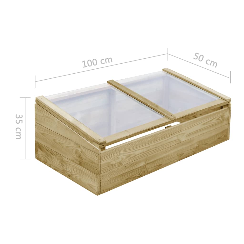 Kweekkassen 2 st 100x50x35 cm geïmpregneerd grenenhout