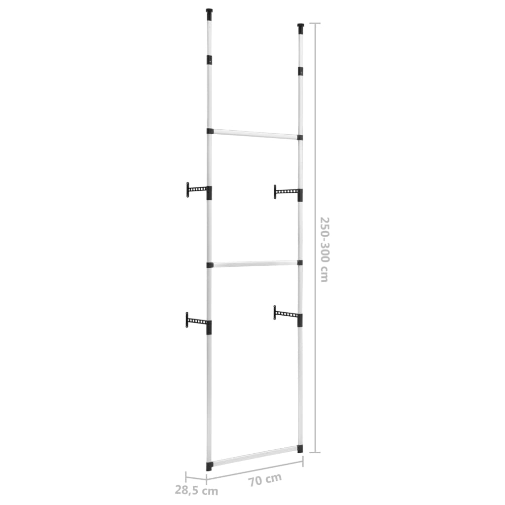 Kledingkastsysteem met stangen telescopisch aluminium - AllerleiShop