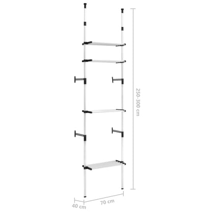 Kledingkastsysteem met schappen telescopisch aluminium - AllerleiShop