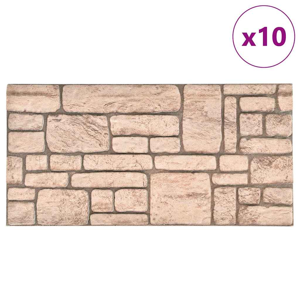 10 st Wandpanelen 3D beige baksteen EPS