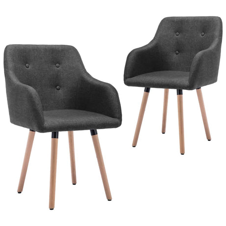 Eetkamerstoelen 2 st stof donkergrijs - AllerleiShop