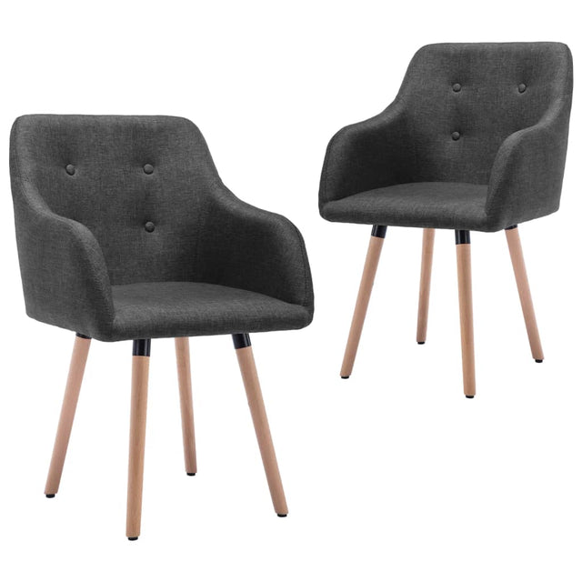 Eetkamerstoelen 2 st stof donkergrijs - AllerleiShop