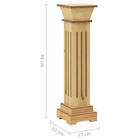 Plantenstandaard klassieke zuil vierkant 17x17x66 cm MDF hout - AllerleiShop