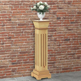 Plantenstandaard klassieke zuil vierkant 17x17x66 cm MDF hout - AllerleiShop