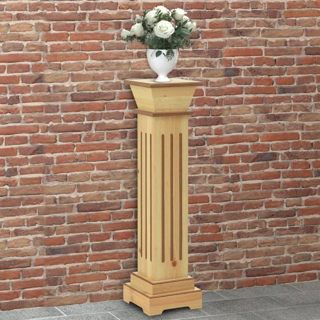 Plantenstandaard klassieke zuil vierkant 17x17x66 cm MDF hout - AllerleiShop