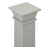 Plantenstandaard klassieke zuil vierkant 17x17x66 cm MDF grijs - AllerleiShop