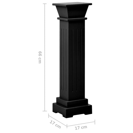 Plantenstandaard klassieke zuil vierkant 17x17x66 cm MDF zwart - AllerleiShop