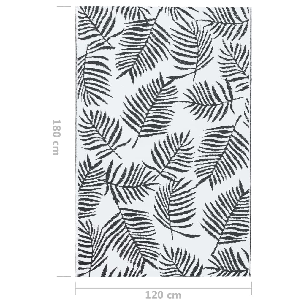 Buitenkleed 120x180 cm PP wit en zwart - AllerleiShop