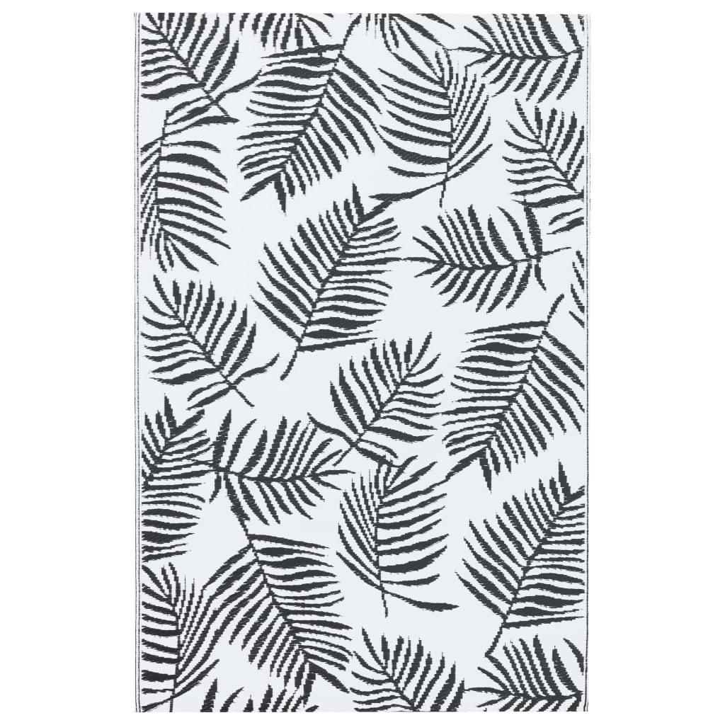 Buitenkleed 160x230 cm PP wit en zwart - AllerleiShop