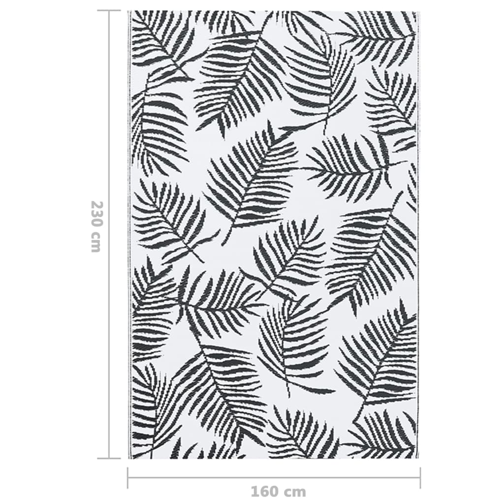 Buitenkleed 160x230 cm PP wit en zwart - AllerleiShop