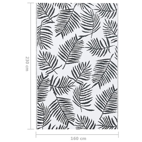 Buitenkleed 160x230 cm PP wit en zwart - AllerleiShop