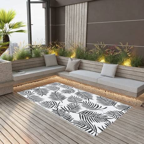 Buitenkleed 160x230 cm PP wit en zwart - AllerleiShop