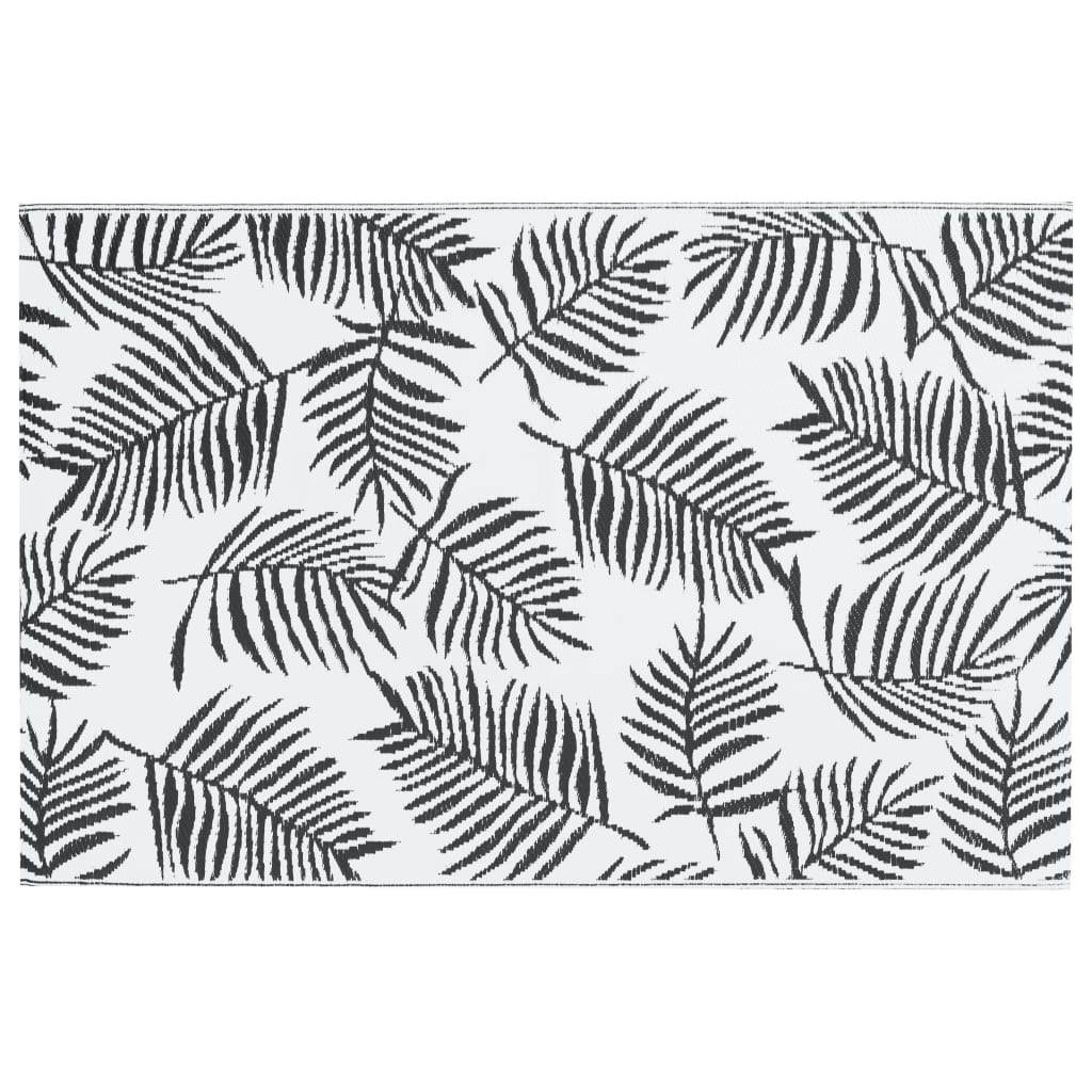 Buitenkleed 190x290 cm PP wit en zwart - AllerleiShop