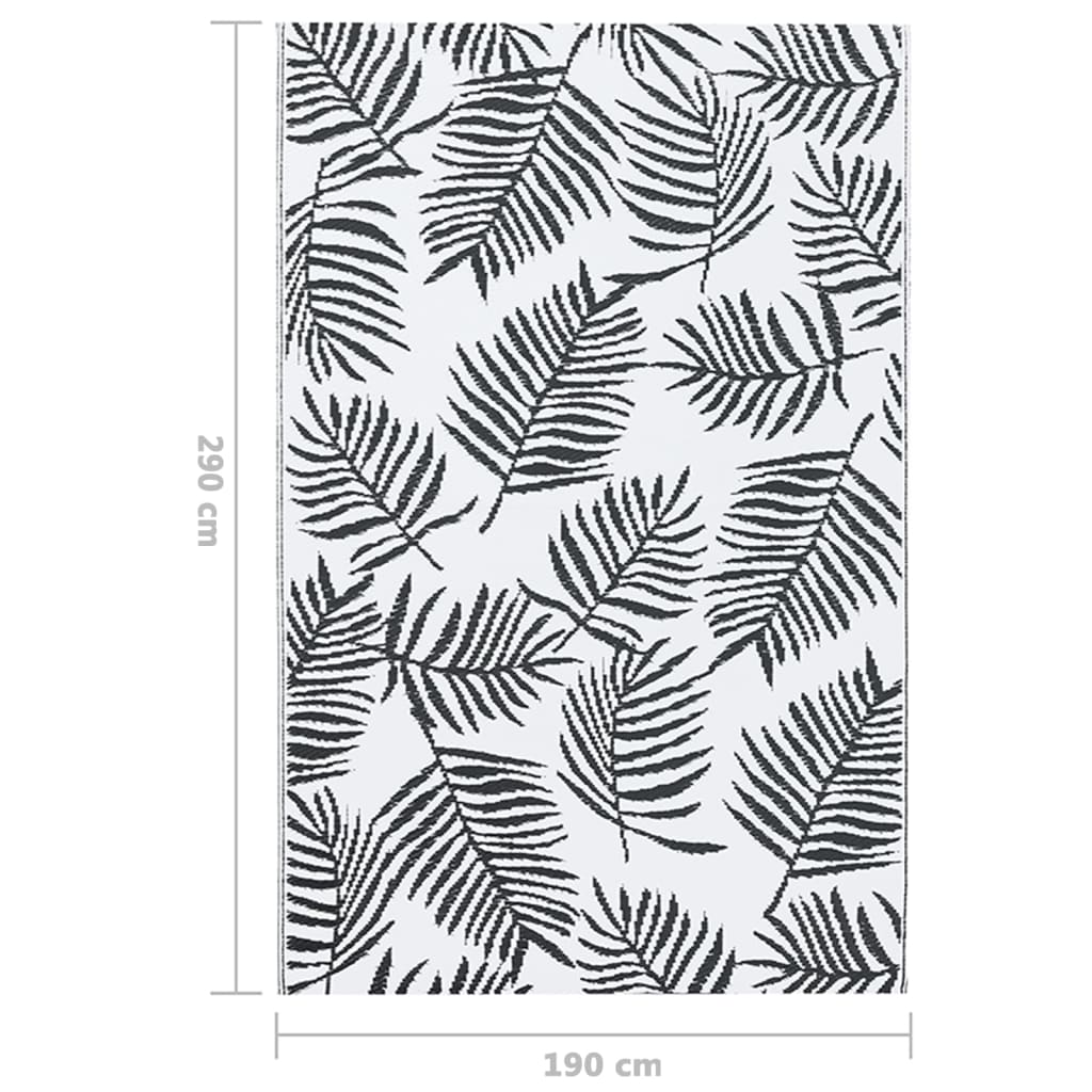 Buitenkleed 190x290 cm PP wit en zwart - AllerleiShop