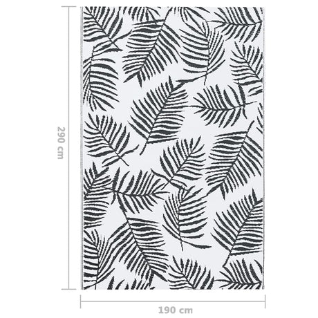 Buitenkleed 190x290 cm PP wit en zwart - AllerleiShop