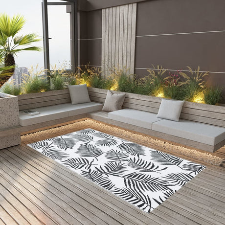Buitenkleed 190x290 cm PP wit en zwart - AllerleiShop