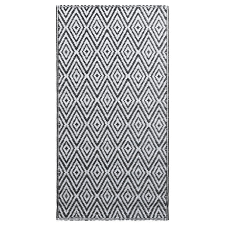 Buitenkleed 190x290 cm PP wit en zwart - AllerleiShop