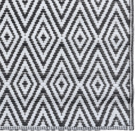 Buitenkleed 190x290 cm PP wit en zwart - AllerleiShop