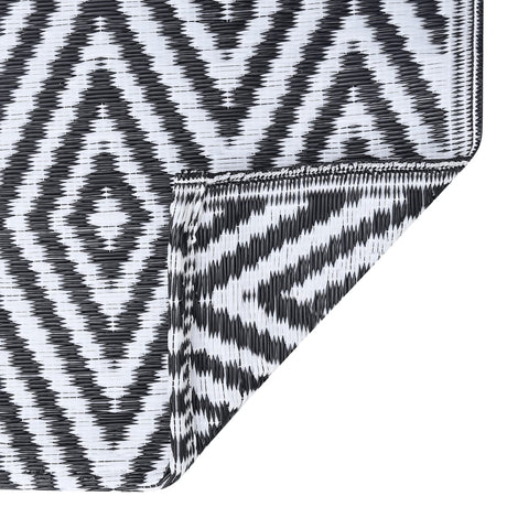 Buitenkleed 190x290 cm PP wit en zwart - AllerleiShop
