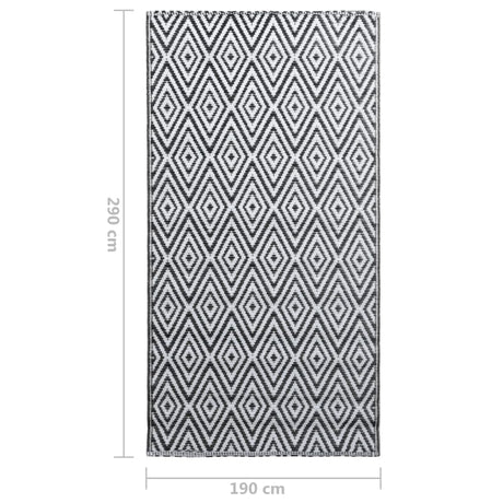 Buitenkleed 190x290 cm PP wit en zwart - AllerleiShop