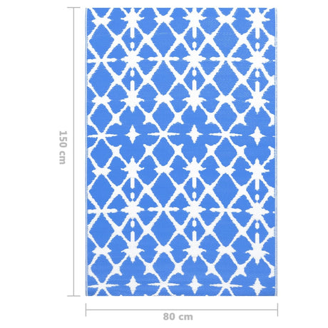 Buitenkleed 80x150 cm PP blauw en wit - AllerleiShop