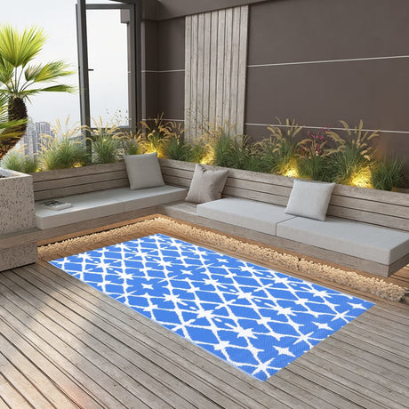 Buitenkleed 80x150 cm PP blauw en wit - AllerleiShop