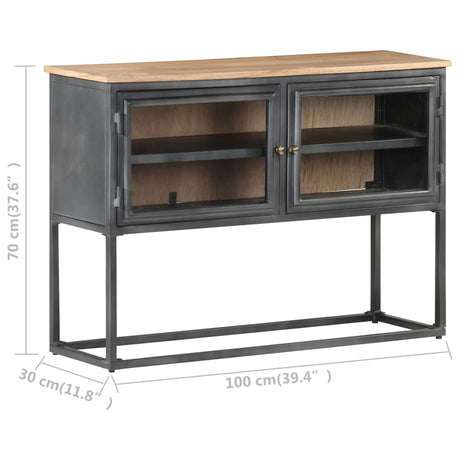 Dressoir 100x30x70 cm massief acaciahout grijs - AllerleiShop